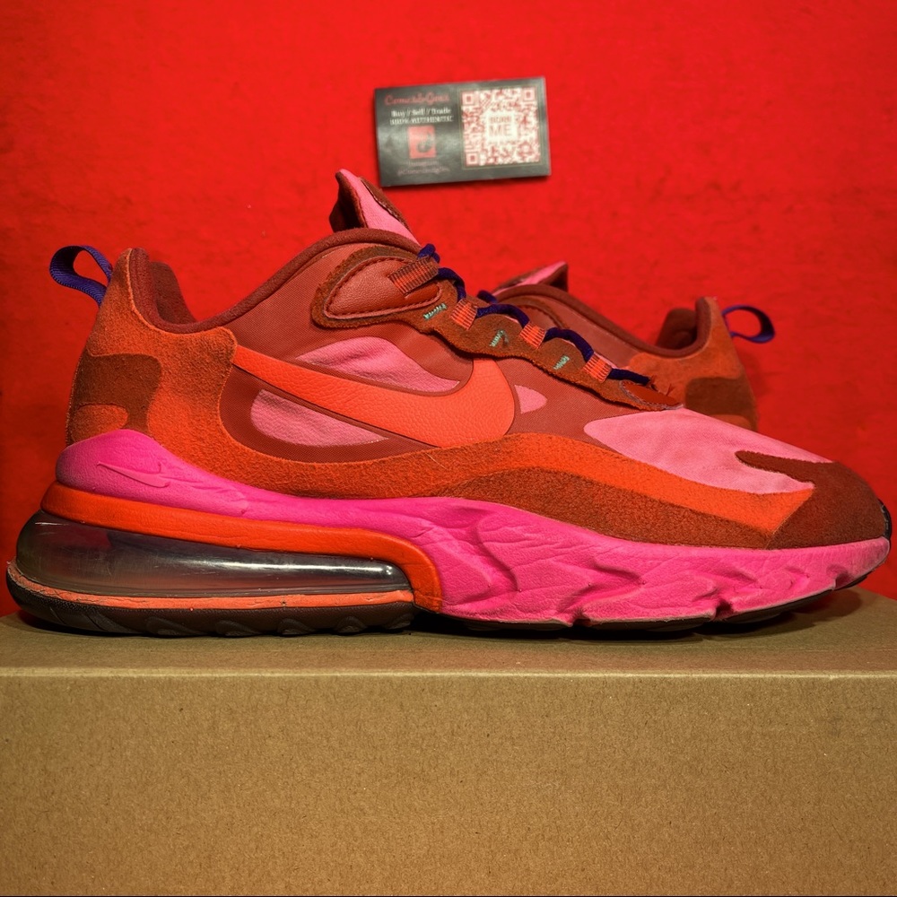 Nike Air Max 270 React Running Shoes Mystic Red Pink AO4971-600 Mens Size 11